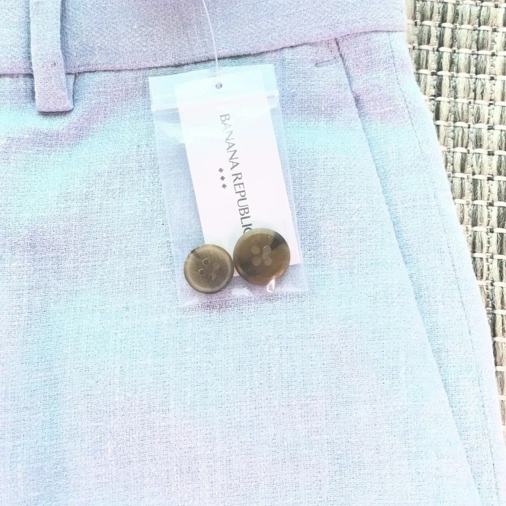 Banana Republic Mens Blue Linen Cotton Tailored Fit Pants 29x32 531915-00-1 NWT